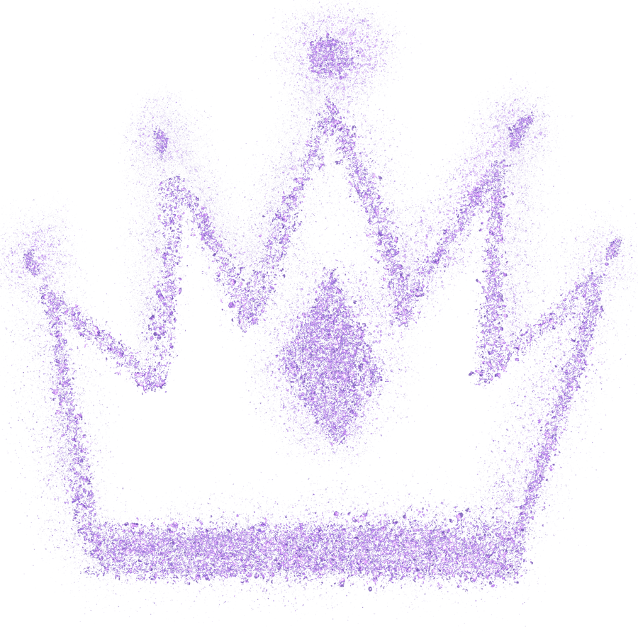 purple glitter crown