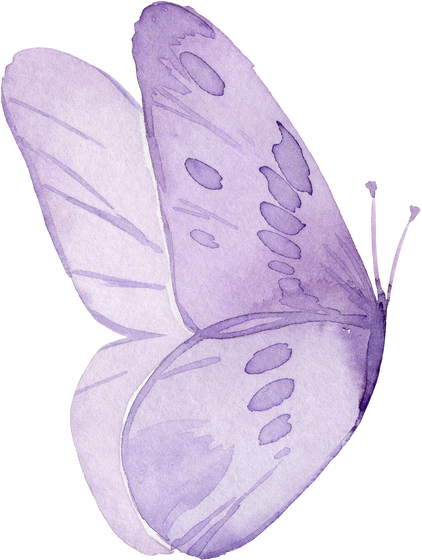 Watercolor Lilac Pastel Butterfly